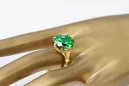 Vintage craft Ring Emerald 14K Yellow gold vrc073y